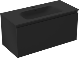 Mexen Orio koupelnová skříňka 100 cm s umyvadlem Vela, 1 zásuvka, černá matná - 91A10-10047-1-BF71-W23M71