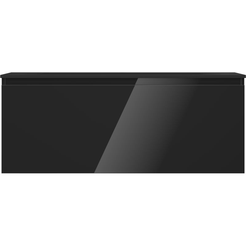 Mexen Orio koupelnová skříňka 120 cm s umyvadlem Vela, 1 zásuvka, černý lesk/černý mat - 91A10-12047-1-BF70-W23M71