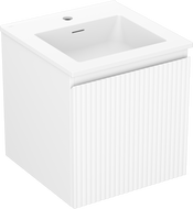 Mexen Rivel koupelnová skříňka 45 cm s umyvadlem Otis, 1 zásuvka, frézovaná, bílá mat - 91A20-04547-1-BF01-W18M01