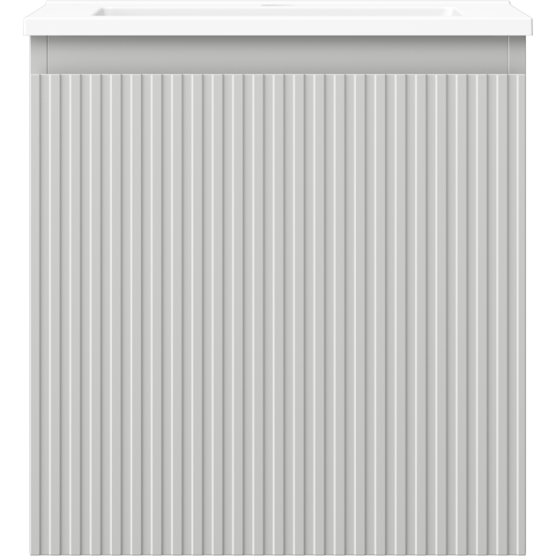 Mexen Rivel koupelnová skříňka 45 cm s umyvadlem Otis, 1 zásuvka, vroubkovaná, šedá mat/bílá mat - 91A20-04547-1-BF62-W18M01