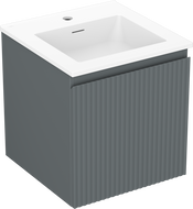 Mexen Rivel koupelnová skříňka 45 cm s umyvadlem Otis, 1 zásuvka, žebrovaná, grafitová mat/bílá mat - 91A20-04547-1-BF66-W18M01