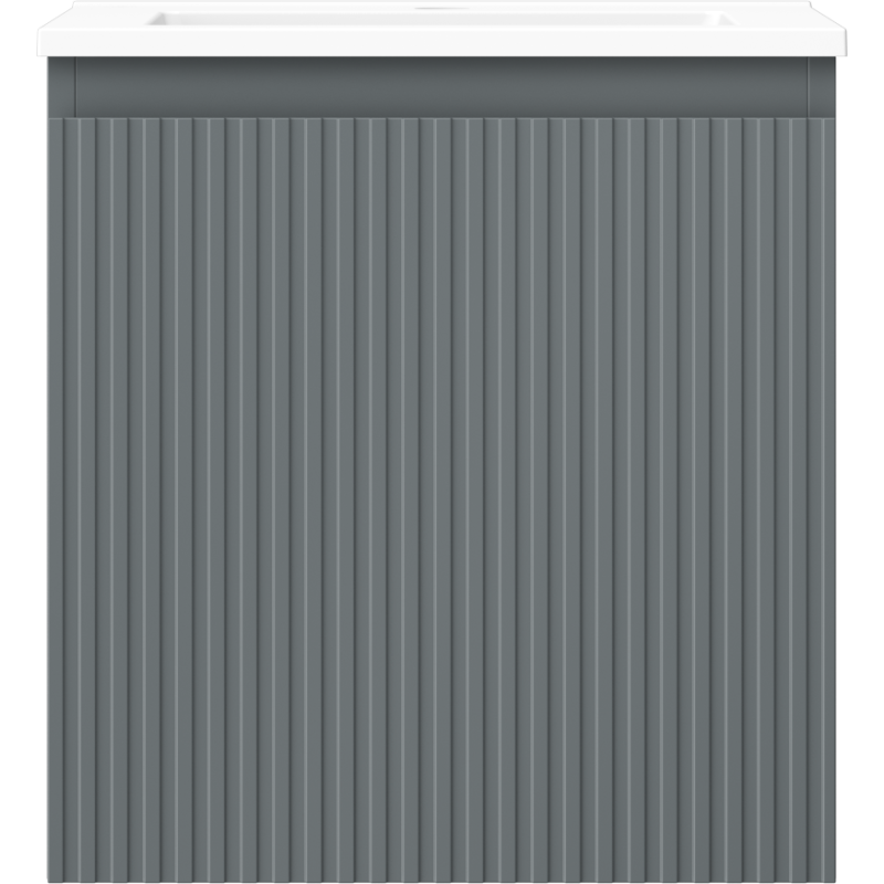 Mexen Rivel koupelnová skříňka 45 cm s umyvadlem Otis, 1 zásuvka, žebrovaná, grafitová mat/bílá mat - 91A20-04547-1-BF66-W18M01
