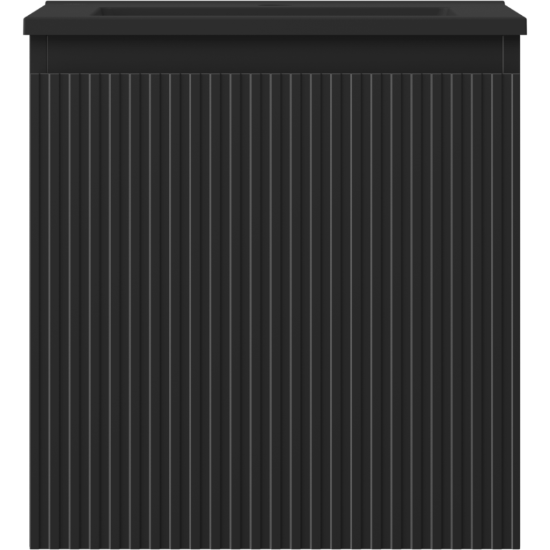 Mexen Rivel koupelnová skříňka 45 cm s umyvadlem Otis, 1 zásuvka, drážkovaná, černý mat - 91A20-04547-1-BF71-W18M71