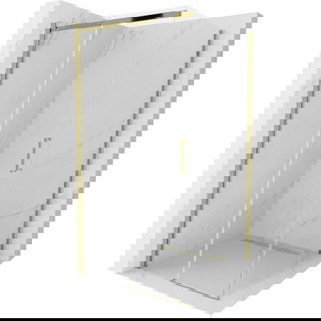 Mexen Omega sprchová kabina posuvná 100 x 100 cm, transparentní, zlatá - 825-100-100-50-00