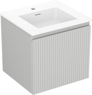 Mexen Rivel koupelnová skříňka 50 cm s umyvadlem Otis, 1 zásuvka, drážkovaná, šedá mat/bílá mat - 91A20-05047-1-BF62-W18M01