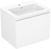 Mexen Rivel koupelnová skříňka 60 cm s umyvadlem Otis, 1 zásuvka, rýhovaná, bílá mat - 91A20-06047-1-BF01-W18M01