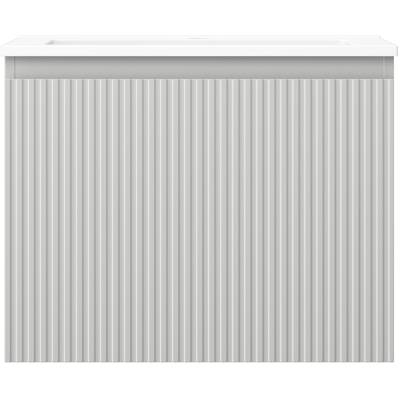 Mexen Rivel koupelnová skříňka 60 cm s umyvadlem Otis, 1 zásuvka, drážkovaná, šedá mat/bílá mat - 91A20-06047-1-BF62-W18M01