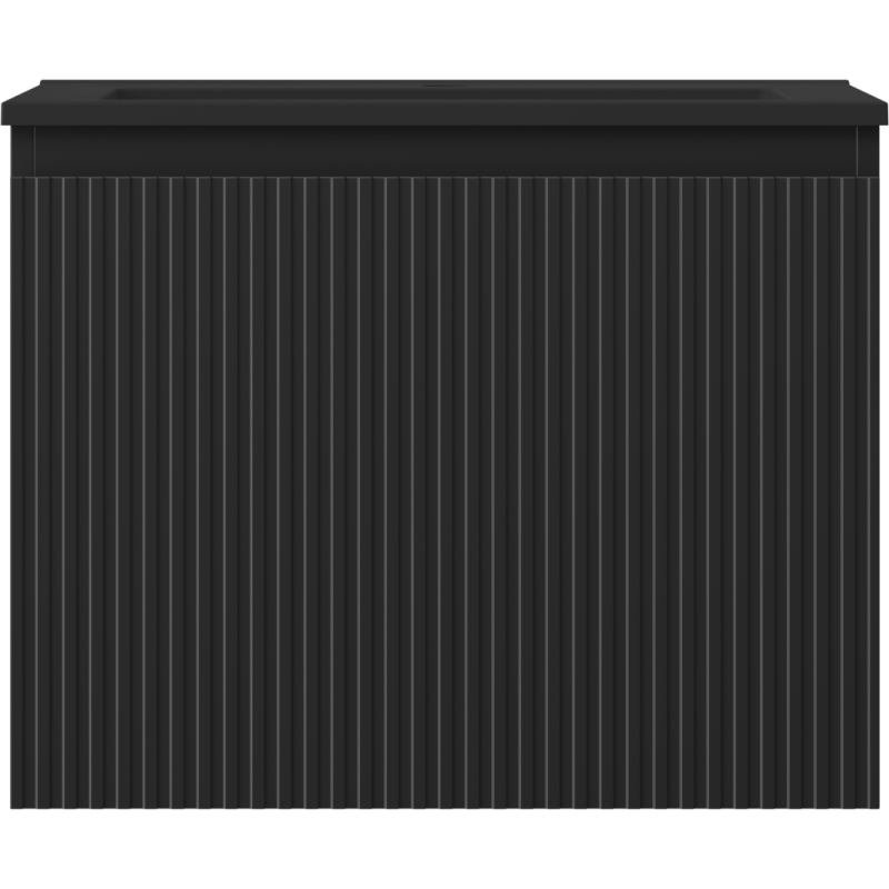 Mexen Rivel koupelnová skříňka 60 cm s umyvadlem Otis, 1 zásuvka, drážkovaná, černá mat - 91A20-06047-1-BF71-W18M71