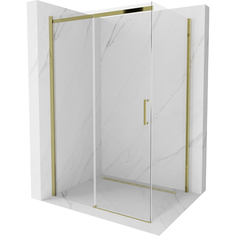 Mexen Omega posuvná sprchová kabina 130 x 80 cm, transparentní, zlatá - 825-130-080-50-00