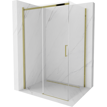 Mexen Omega posuvná sprchová kabina 130 x 80 cm, transparentní, zlatá - 825-130-080-50-00