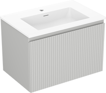 Mexen Rivel koupelnová skříňka 70 cm s umyvadlem Otis, 1 zásuvka, drážkovaná, šedá mat/bílá mat - 91A20-07047-1-BF62-W18M01