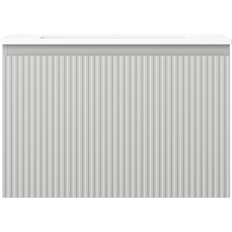 Mexen Rivel koupelnová skříňka 70 cm s umyvadlem Otis, 1 zásuvka, drážkovaná, šedá mat/bílá mat - 91A20-07047-1-BF62-W18M01