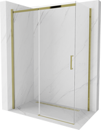 Mexen Omega posuvný sprchový kout 140 x 80 cm, průhledný, zlatý - 825-140-080-50-00