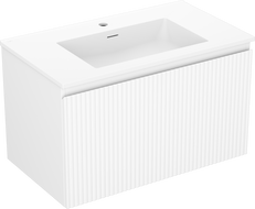 Mexen Rivel koupelnová skříňka 80 cm s umyvadlem Otis, 1 zásuvka, rýhovaná, bílá mat - 91A20-08047-1-BF01-W18M01
