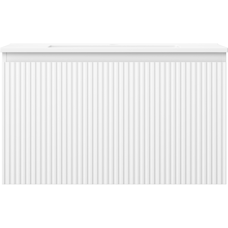 Mexen Rivel koupelnová skříňka 80 cm s umyvadlem Otis, 1 zásuvka, rýhovaná, bílá mat - 91A20-08047-1-BF01-W18M01