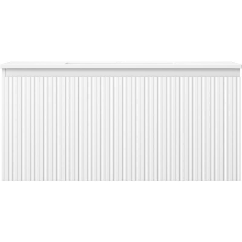 Mexen Rivel koupelnová skříňka 100 cm s umyvadlem Otis, 1 zásuvka, drážkovaná, bílá mat - 91A20-10047-1-BF01-W18M01