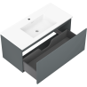 Mexen Rivel koupelnová skříňka 100 cm s umyvadlem Otis, 1 zásuvka, rýhovaná, grafit mat/bílá mat - 91A20-10047-1-BF66-W18M01