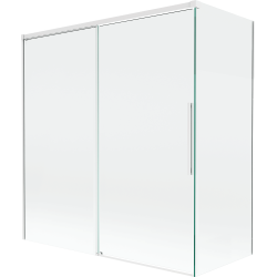 Mexen Rox vanová zástěna 2-křídlová posuvná 150 + 70 x 150 cm, průhledná, bílá - 8C9-150-070-20-00