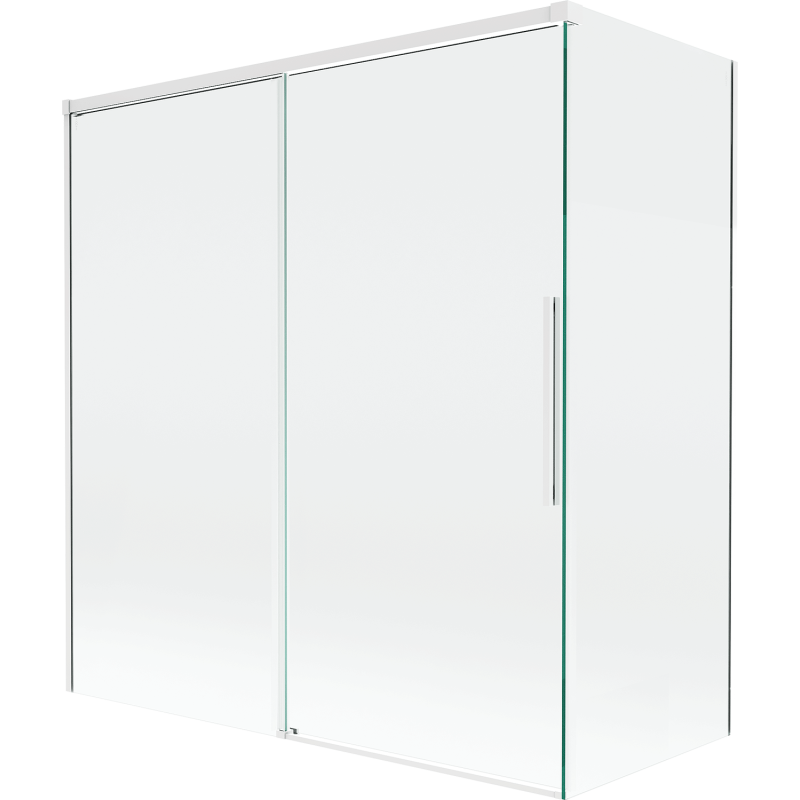 Mexen Rox vanová zástěna 2-křídlová posuvná 150 + 70 x 150 cm, průhledná, bílá - 8C9-150-070-20-00