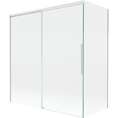 Mexen Rox vanová zástěna 2-křídlová posuvná 150 + 70 x 150 cm, průhledná, bílá - 8C9-150-070-20-00