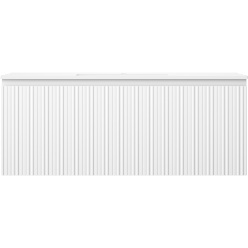 Mexen Rivel koupelnová skříňka 120 cm s umyvadlem Otis, 1 zásuvka, drážkovaná, bílá mat - 91A20-12047-1-BF01-W18M01