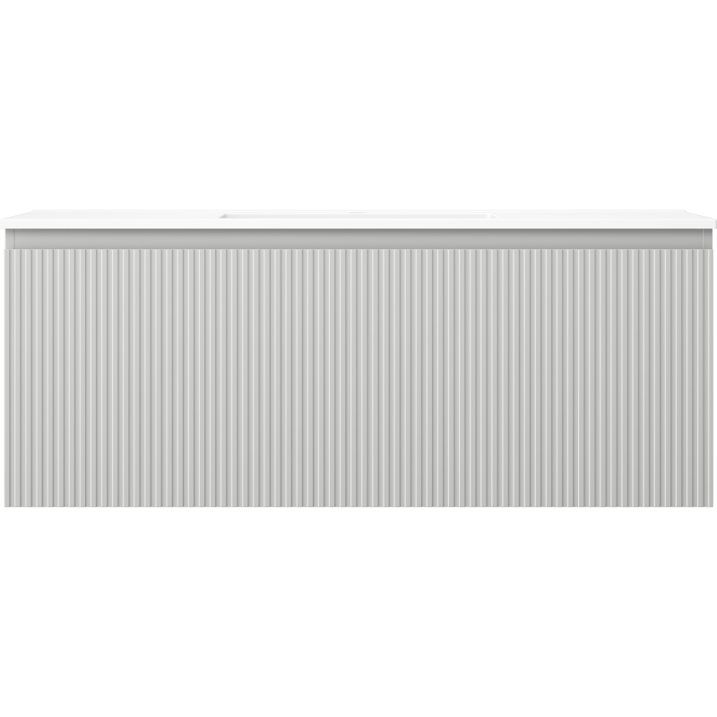 Mexen Rivel koupelnová skříňka 120 cm s umyvadlem Otis, 1 zásuvka, drážkovaná, šedá mat/bílá mat - 91A20-12047-1-BF62-W18M01