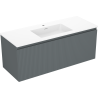 Mexen Rivel koupelnová skříňka 120 cm s umyvadlem Otis, 1 zásuvka, vroubkovaná, grafit mat/bílá mat -
