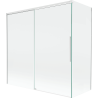 Mexen Rox vanová zástěna, dvoukřídlá posuvná 160 + 75 x 150 cm, transparentní, bílá - 8C9-160-075-20-00