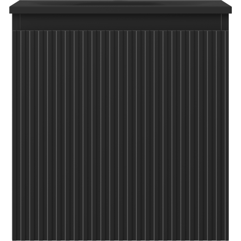 Mexen Rivel koupelnová skříňka 45 cm s umyvadlem Vela, 1 zásuvka, drážkovaná, černá mat - 91A20-04547-1-BF71-W23M71