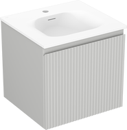 Mexen Rivel koupelnová skříňka 50 cm s umyvadlem Vela, 1 zásuvka, rýhovaná, šedá matná/bílá matná - 91A20-05047-1-BF62-W23M01