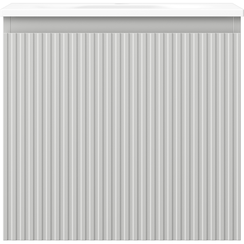 Mexen Rivel koupelnová skříňka 50 cm s umyvadlem Vela, 1 zásuvka, rýhovaná, šedá matná/bílá matná - 91A20-05047-1-BF62-W23M01