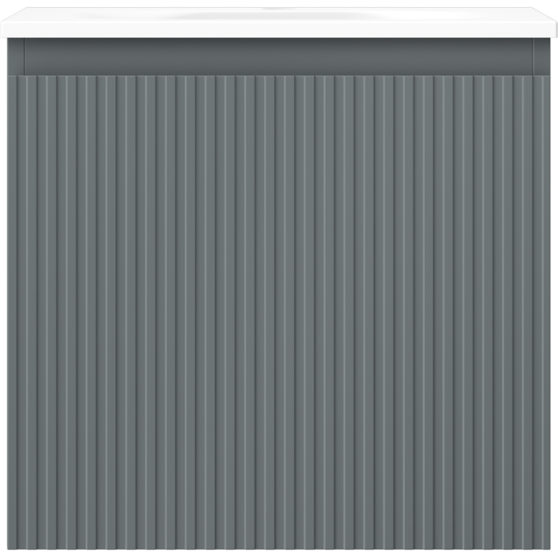 Mexen Rivel koupelnová skříňka 50 cm s umyvadlem Vela, 1 zásuvka, rýhovaná, grafit mat/bílá mat - 91A20-05047-1-BF66-W23M01