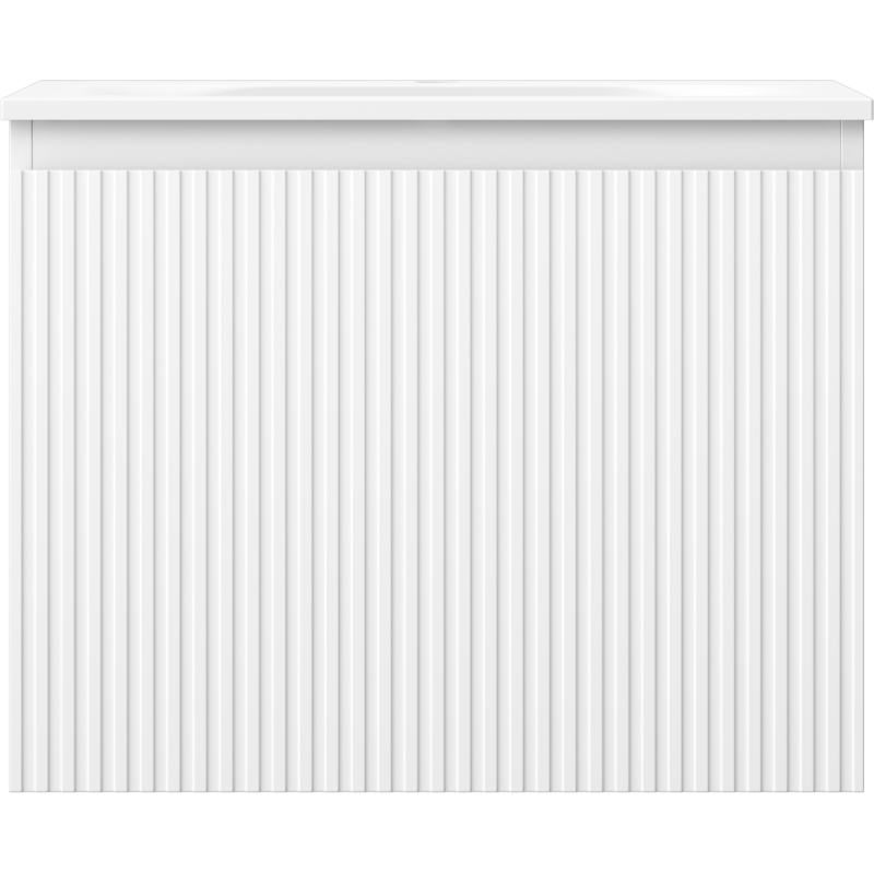 Mexen Rivel koupelnová skříňka 60 cm s umyvadlem Vela, 1 zásuvka, drážkovaná, bílá mat - 91A20-06047-1-BF01-W23M01