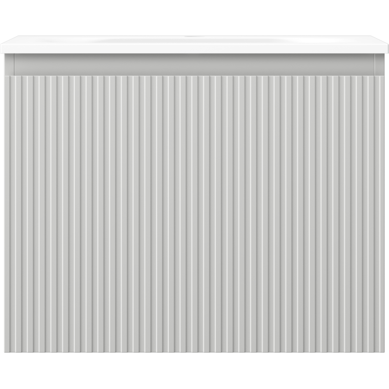 Mexen Rivel koupelnová skříňka 60 cm s umyvadlem Vela, 1 zásuvka, drážkovaná, šedá mat/bílá mat - 91A20-06047-1-BF62-W23M01