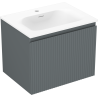 Mexen Rivel koupelnová skříňka 60 cm s umyvadlem Vela, 1 zásuvka, rýhovaná, grafit mat/bílá mat