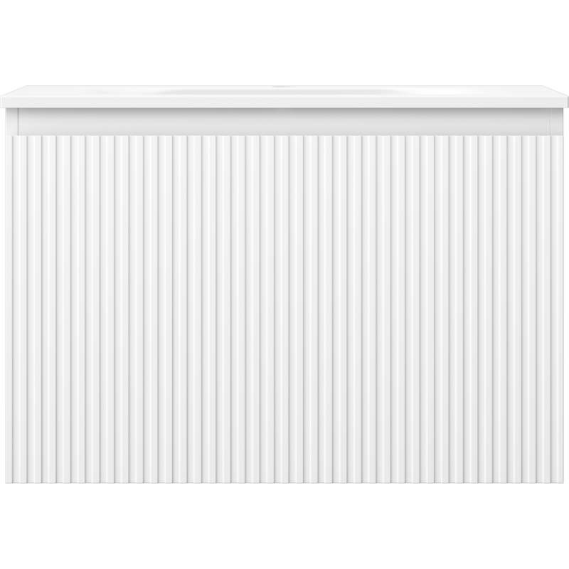 Mexen Rivel koupelnová skříňka 70 cm s umyvadlem Vela, 1 zásuvka, drážkovaná, bílá mat - 91A20-07047-1-BF01-W23M01