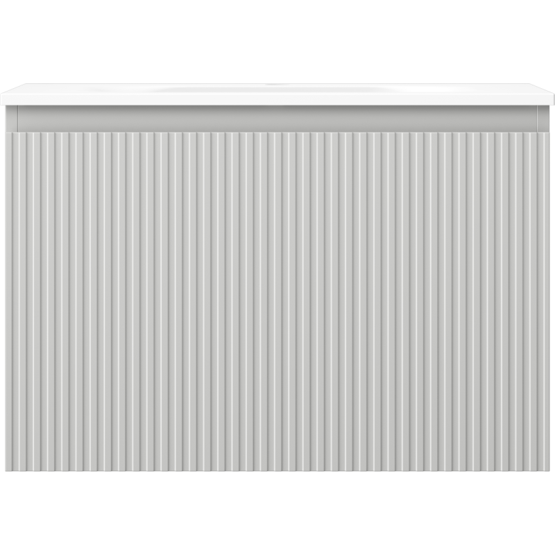 Mexen Rivel koupelnová skříňka 70 cm s umyvadlem Vela, 1 zásuvka, drážkovaná, šedá mat/bílá mat - 91A20-07047-1-BF62-W23M01