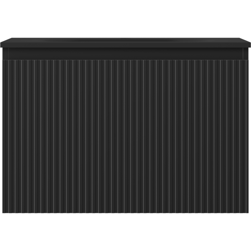 Mexen Rivel koupelnová skříňka 70 cm s umyvadlem Vela, 1 zásuvka, drážkovaná, černá mat - 91A20-07047-1-BF71-W23M71