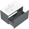Mexen Rivel koupelnová skříňka 80 cm s umyvadlem Vela, 1 zásuvka, rýhovaná, grafit mat/bílá mat - 91A20-08047-1-BF66-W23M01