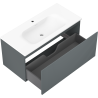 Mexen Rivel koupelnová skříňka 100 cm s umyvadlem Vela, 1 zásuvka, rýhovaná, grafit mat/bílá mat - 91A20-10047-1-BF66-W23M01