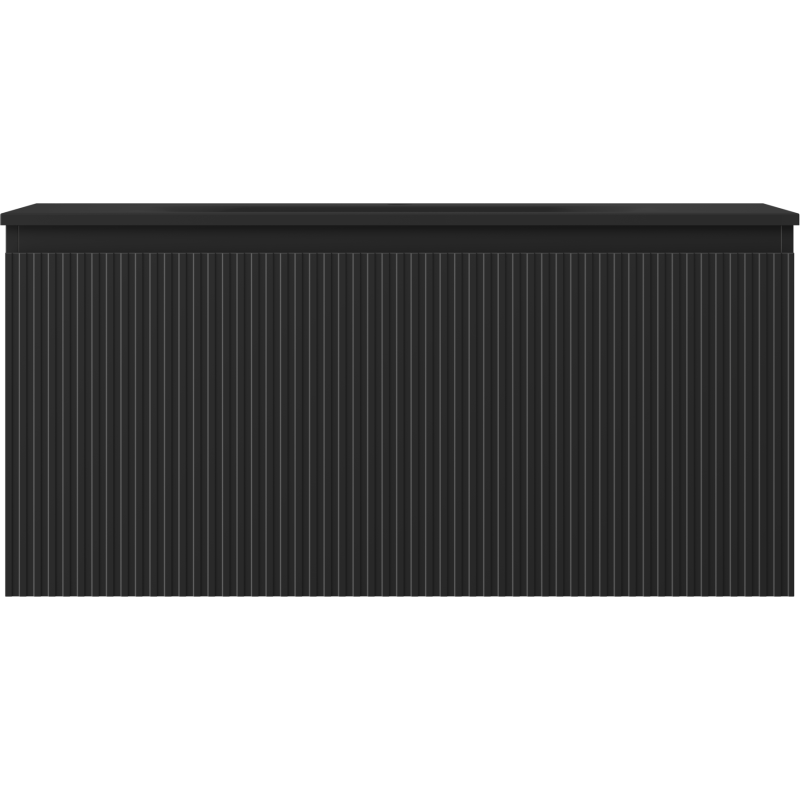 Mexen Rivel koupelnová skříňka 100 cm s umyvadlem Vela, 1 zásuvka, drážkovaná, černý mat - 91A20-10047-1-BF71-W23M71