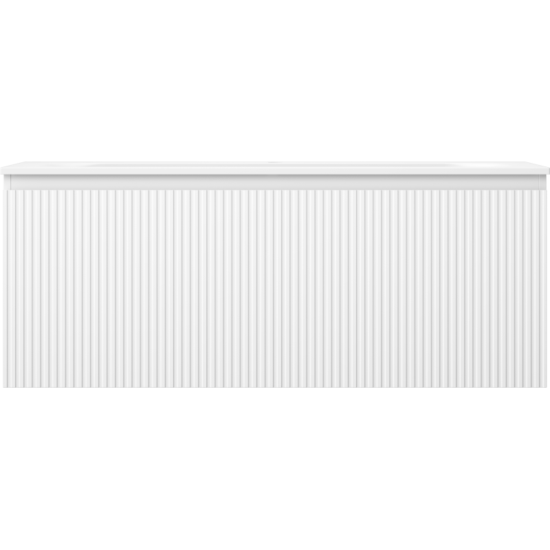 Mexen Rivel koupelnová skříňka 120 cm s umyvadlem Vela, 1 zásuvka, drážkovaná, bílý mat - 91A20-12047-1-BF01-W23M01