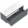Mexen Rivel koupelnová skříňka 120 cm s umyvadlem Vela, 1 zásuvka, rýhovaná, grafit mat/bílá mat -