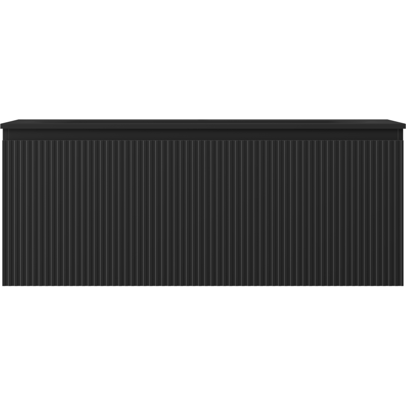 Mexen Rivel koupelnová skříňka 120 cm s umyvadlem Vela, 1 zásuvka, drážkovaná, černý mat - 91A20-12047-1-BF71-W23M71