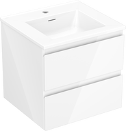 Mexen Orio koupelnová skříňka 50 cm s umyvadlem Otis, 2 zásuvky, bílý lesk - 91A10-05047-2-BFF00-W18M00