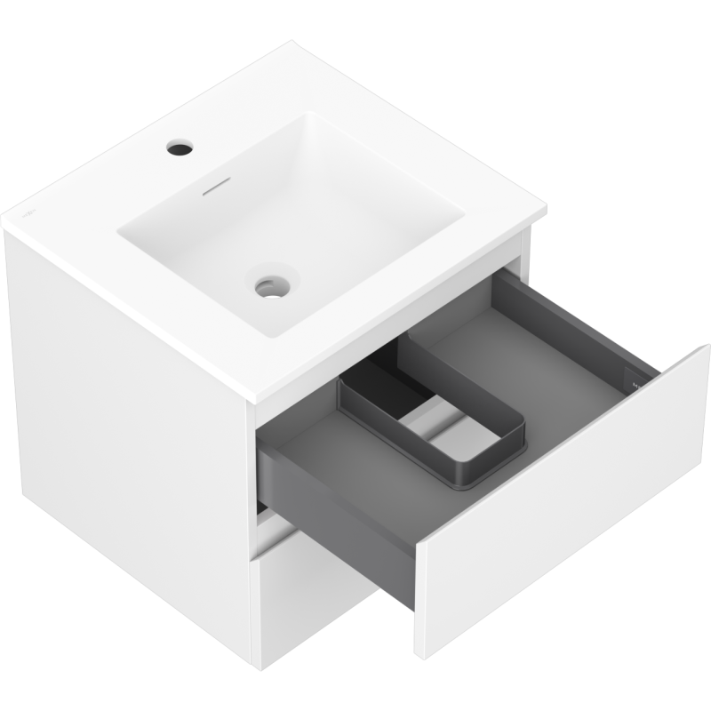 Mexen Orio koupelnová skříňka 50 cm s umyvadlem Otis, 2 zásuvky, bílá mat - 91A10-05047-2-BFF01-W18M01