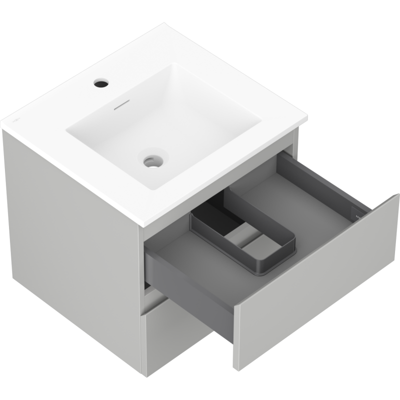 Mexen Orio koupelnová skříňka 50 cm s umyvadlem Otis, 2 zásuvky, šedá matná/bílá matná - 91A10-05047-2-BFF62-W18M01