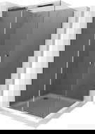 Mexen Omega posuvná sprchová kabina 100 x 100 cm, grafit, chrom + sprchová vanička Flat, bílá - 825-100-100-01-40-4010