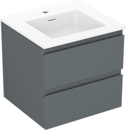 Mexen Orio koupelnová skříňka 50 cm s umyvadlem Otis, 2 zásuvky, grafit mat/bílá mat - 91A10-05047-2-BFF66-W18M01