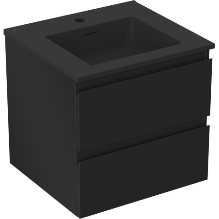 Mexen Orio koupelnová skříňka 50 cm s umyvadlem Otis, 2 zásuvky, černá mat - 91A10-05047-2-BFF71-W18M71